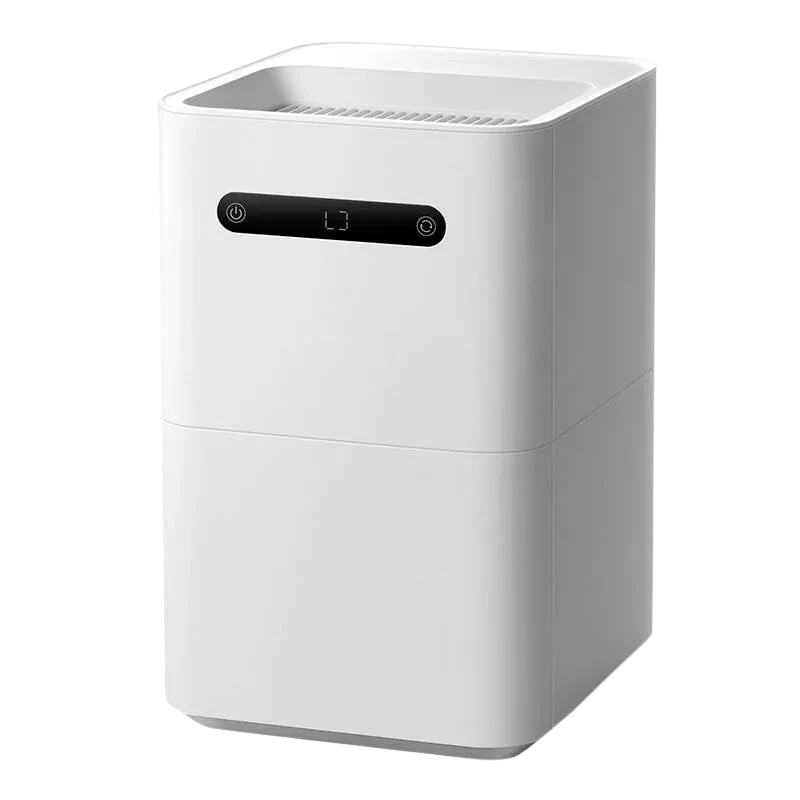 Xiaomi Smartmi Evaporative Humidifier 3 Humidificador blanco minimalista con panel frontal LED y botones táctiles, depósito superior y rejilla de salida