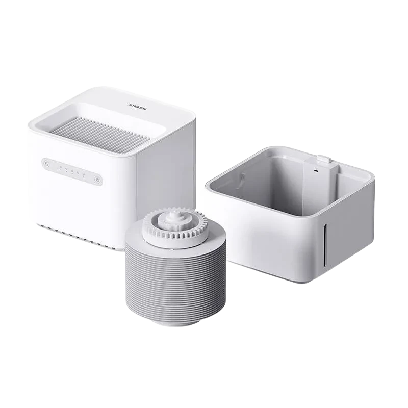 Smartmi Evaporative Humidifier 3 Lite - Humidificateur, réservoir amovible, filtre cylindrique gris, boîtier blanc avec panneau de commande tactile