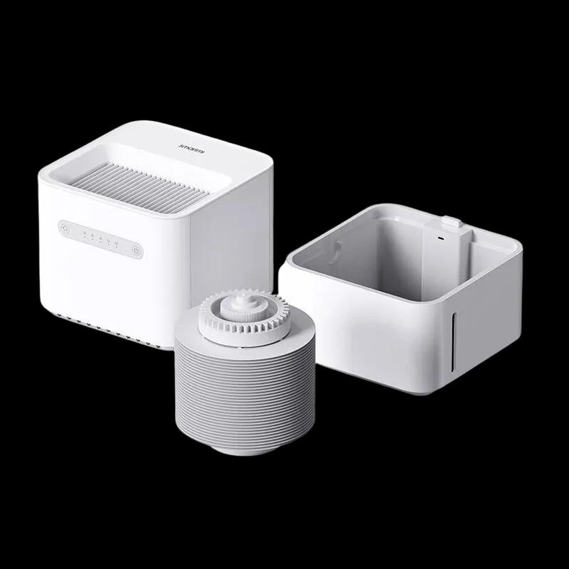 Smartmi Evaporative Humidifier 3 Lite - Humidificateur, réservoir amovible, filtre cylindrique gris, boîtier blanc avec panneau de commande tactile