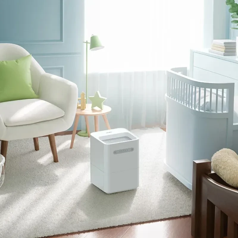 Smartmi Evaporative Humidifier 3 Lite - Humidificateur blanc cubique, grille supérieure, panneau de contrôle frontal, design minimaliste pour chambre bébé