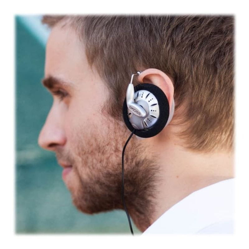 Koss KSC75 Negro, Plata - Auriculares Alámbricos imagen de colocación trasea