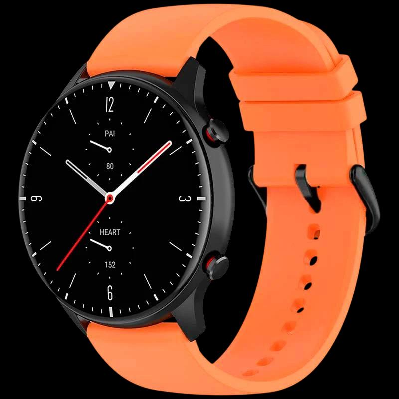Pulseira de silicone laranja universal de 22mm para smartwatch