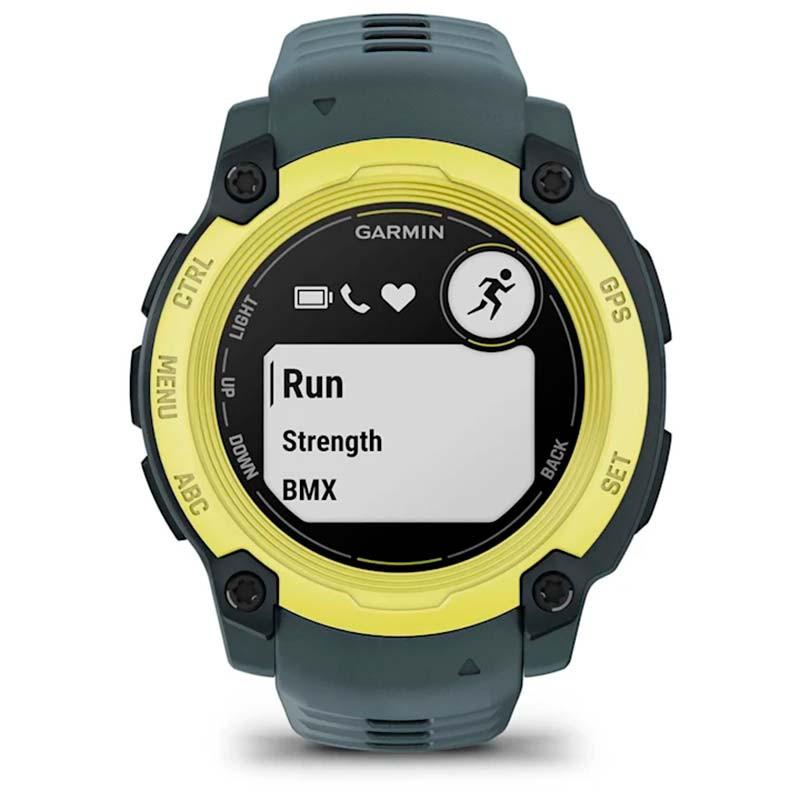 Garmin Instinct E 40mm Amarillo con Correa Gris - vista frontal