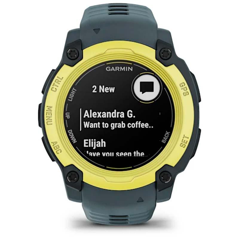 Garmin Instinct E 40mm Amarillo con Correa Gris - mensajes y notificaciones