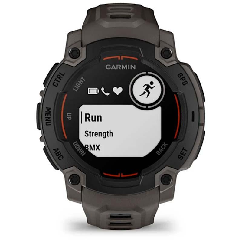 Garmin Instinct E 45mm Negro con Correa Carbón - vista frontal