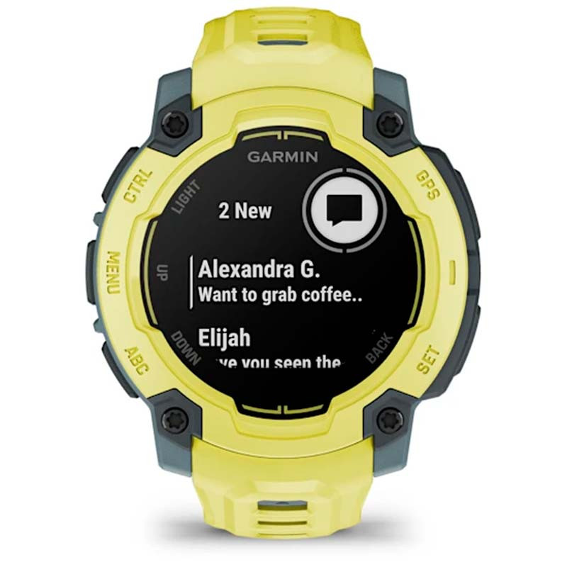 Garmin Instinct E 45mm Jaune avec Bracelet Jaune - messages et notifications