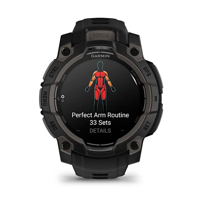 Garmin Instinct 3 AMOLED 45mm Negro con Correa Negra - entrenamiento muscular
