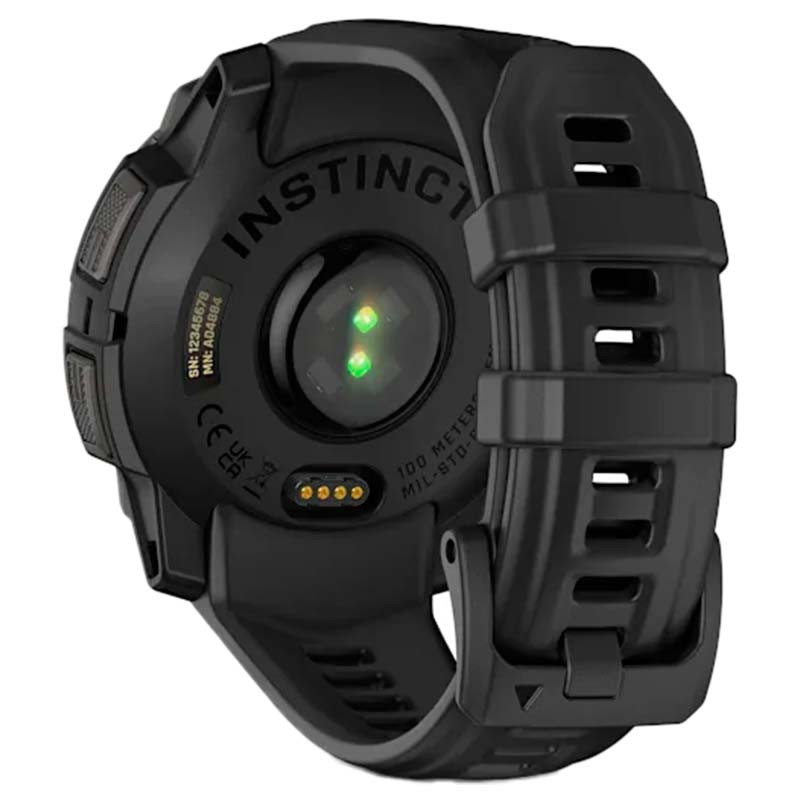 Garmin Instinct 3 AMOLED 45mm Negro con Correa Negra - vista trasera