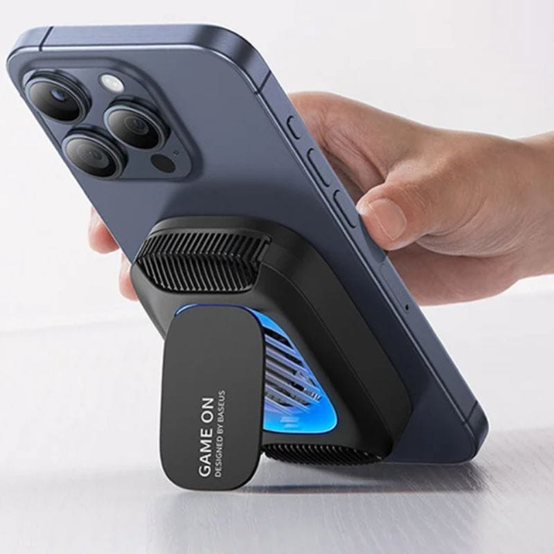 Baseus MagPro II Ultra-Thin - Suporte com refrigeração imagem usando-o como suporte