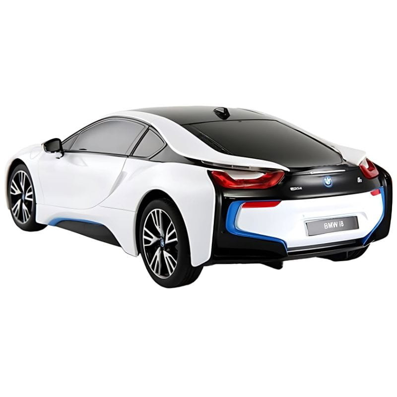 Coche Radio control RASTAR 1/18BMW i8 Blanco, imagen trasera