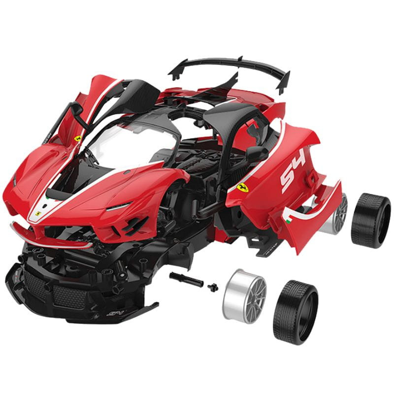 Voiture radiocommandée à monter soi-même RASTAR 1/18 Ferrari FXXK Rouge, image démontée