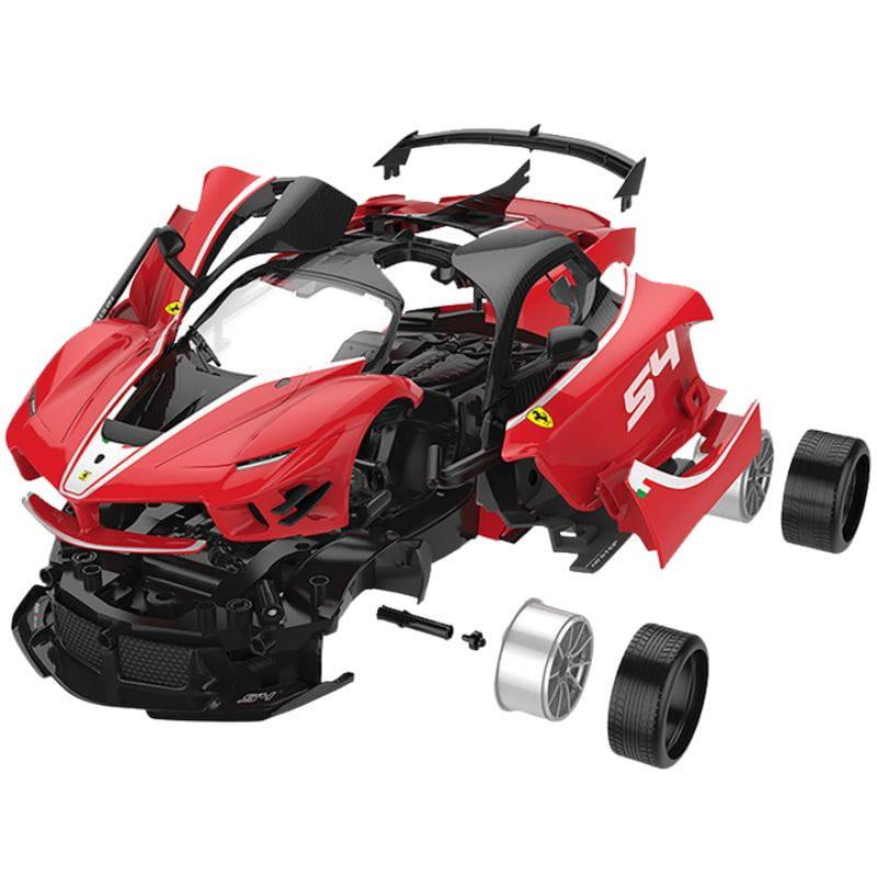 Voiture radiocommandée à monter soi-même RASTAR 1/18 Ferrari FXXK Rouge, image démontée