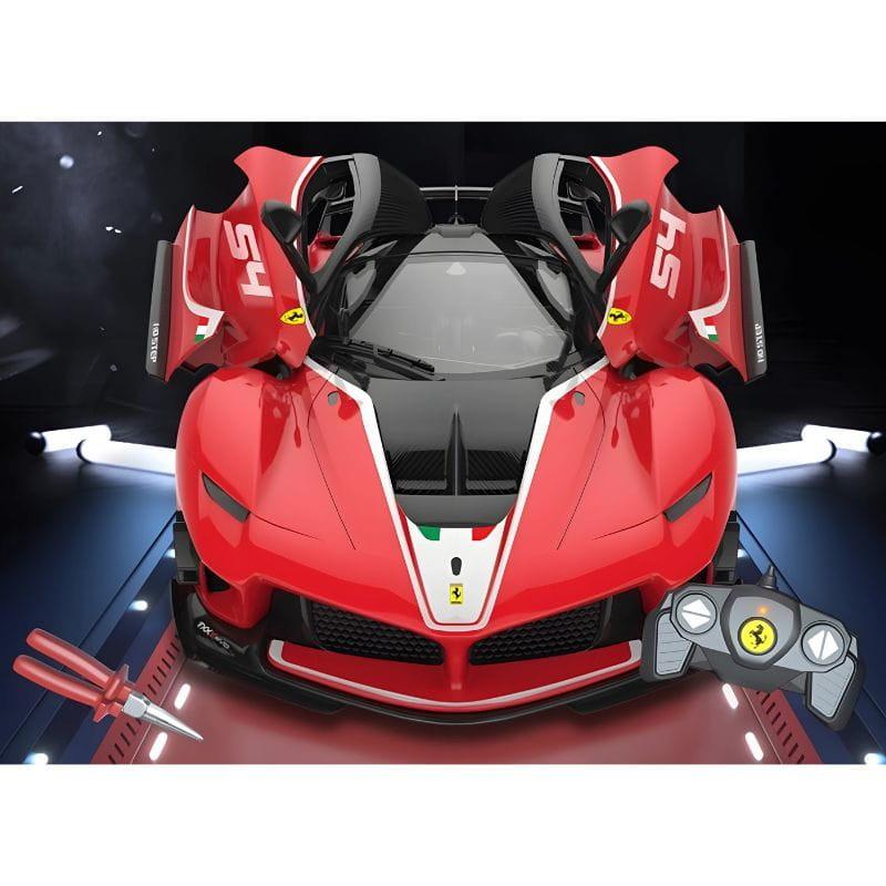 Voiture radiocommandée à monter soi-même RASTAR 1/18 Ferrari FXXK Rouge, image réelle
