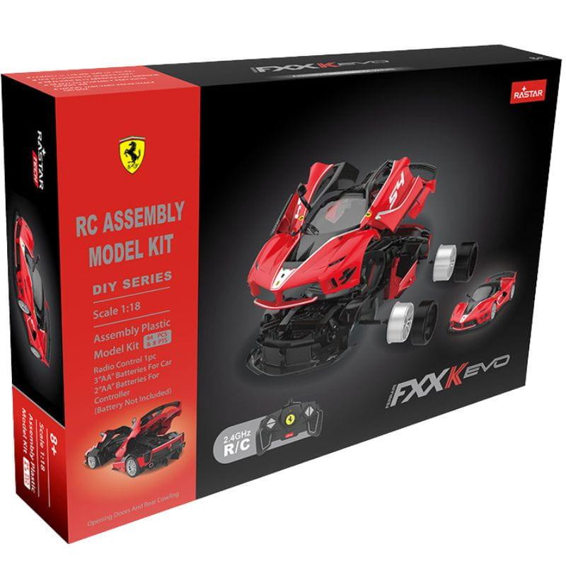 Voiture radiocommandée à monter soi-même RASTAR 1/18 Ferrari FXXK Rouge, image de la boîte