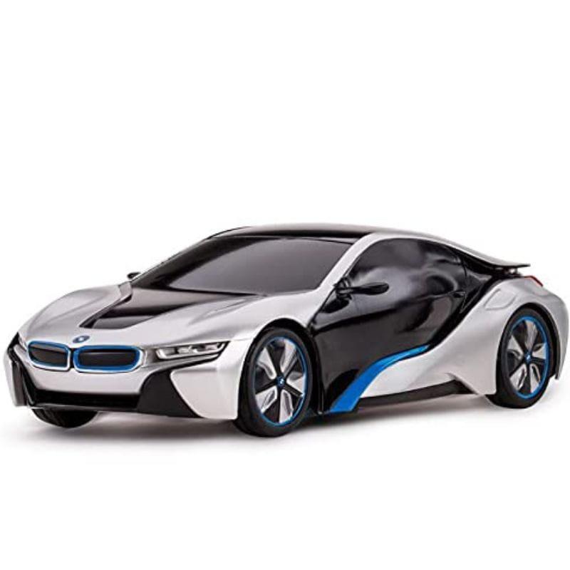 Voiture radiocommandée RASTAR 1/24 BMW i8 blanche, vue latérale