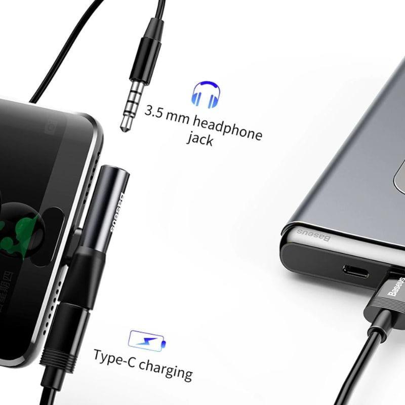 Baseus L41 - Adaptador de audio USB-C conectores
