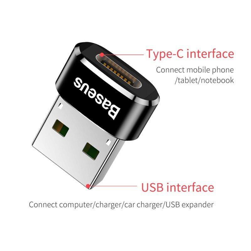  Baseus - Adaptateur USB-C vers USB-A image des interfaces