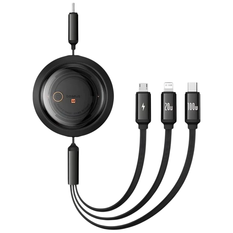 Baseus Free2Draw Negro - Cable USB-C 3 en 1 USB-C/Lightning/Micro