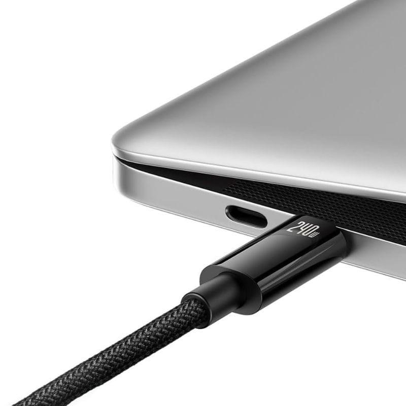 Baseus Tungsten Gold - Cable USB-C a USB-C 1m imagen con un portátil