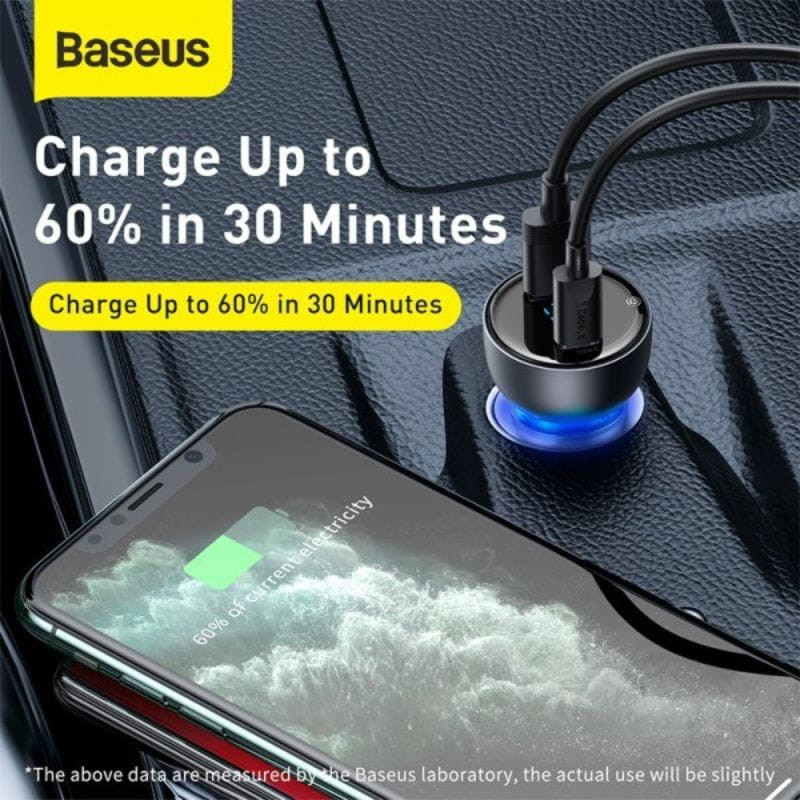 Baseus Particular - Cargador de coche USB y USB-C  carga rápida