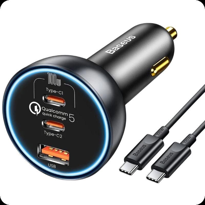 Baseus Qualcomm 160W - Carregador de carro 2xUSB-C 1xUSB-A