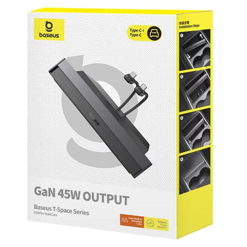  Baseus T-Space - Hub avec câbles USB-C vers Lightning pour Tesla image de la boîte