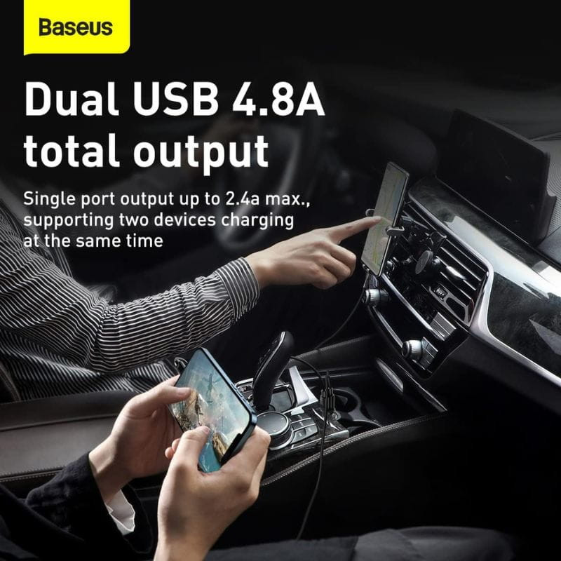 Baseus Grain Pro 4,8 A – Chargeur de voiture double USB