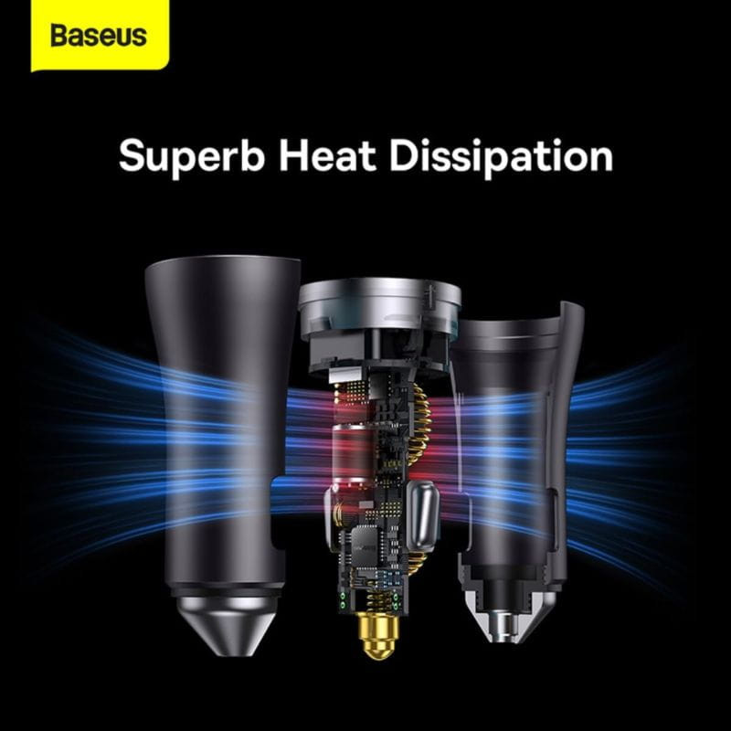 Baseus Golden Contactor Pro 40W - Cargador de coche con disipador de calor