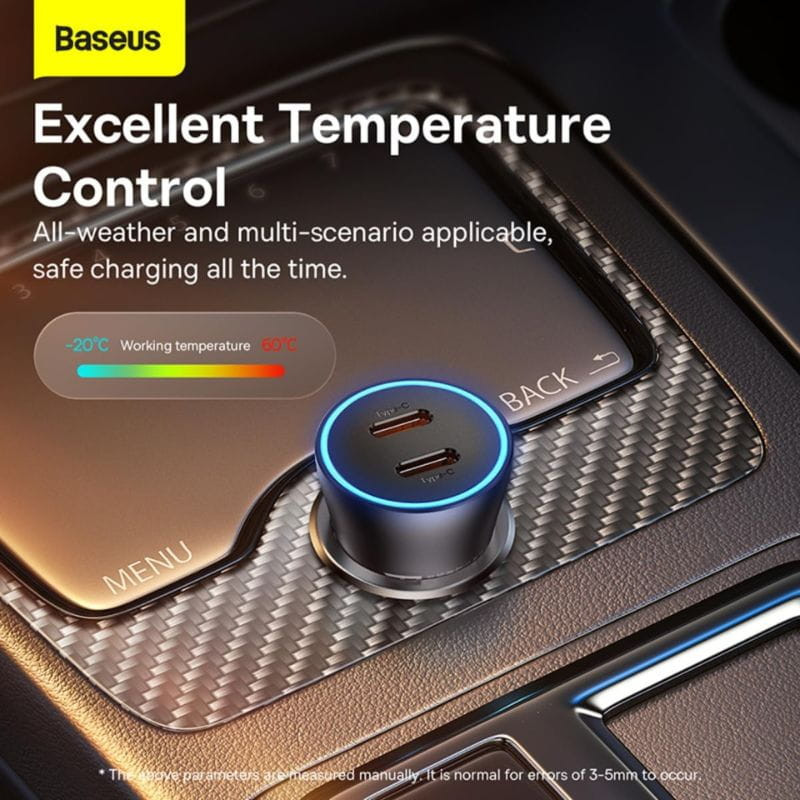 Baseus Golden Contactor Pro 40W - Cargador de coche control de temperatura