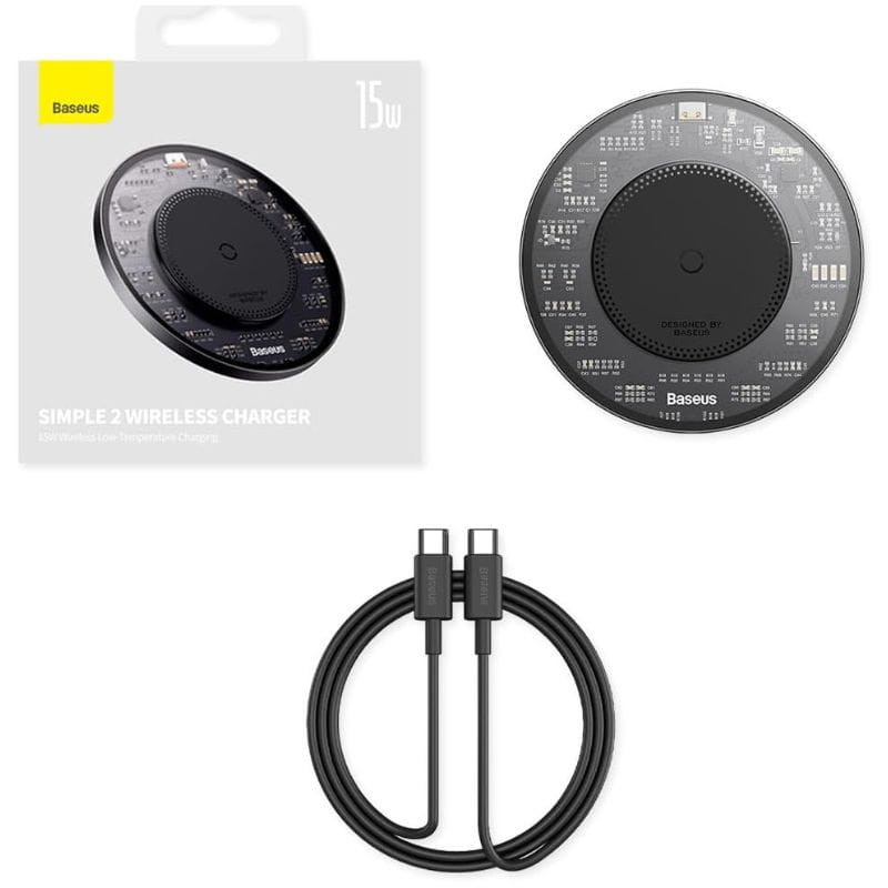  Baseus Simple 2 - Carregador indutivo sem fios imagem com a caixa