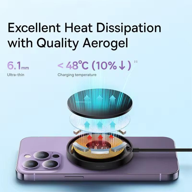 Baseus Simple Mini 3 15W - Cargador inalámbrico disipación del calor