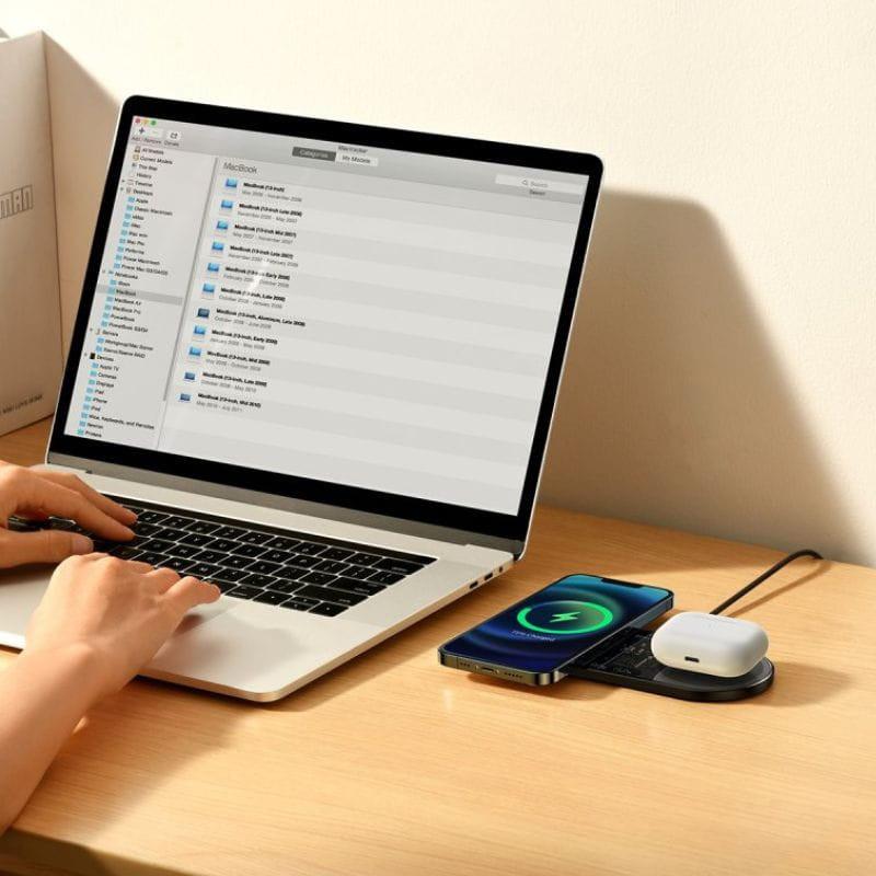 Chargeur sans fil Baseus Dual USB-C 20 W - image réelle