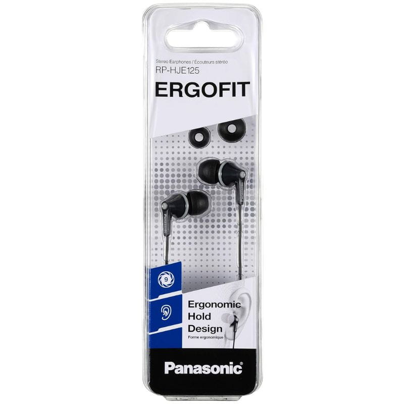Panasonic RP-HJE125E-A OctaRib Preto - Imagem da caixa dos auriculares com fios