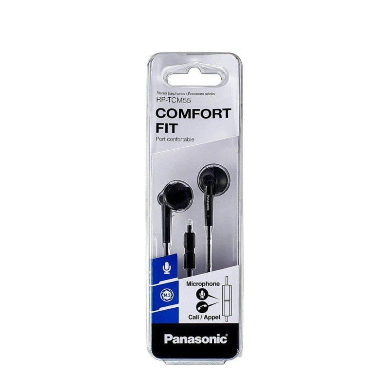 imagem de caixa dos auriculares Panasonic RP-TCM55E Stereo Sound Black - com fios