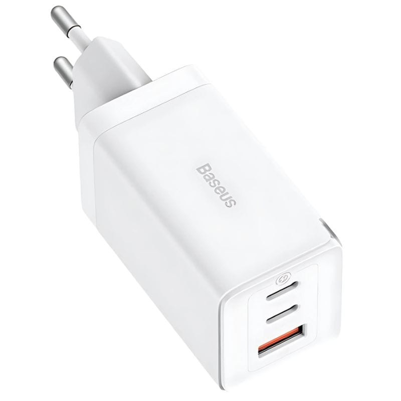 Baseus GaN5 Pro 65W - Cargador de pared 2xUSB-C 1xUSB-A imagen  visto desde arriba
