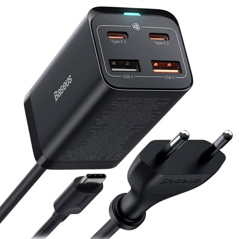 Baseus GaN3 Pro Quick Charger 65W 2xUSB-A 2xUSB-C - Cargador