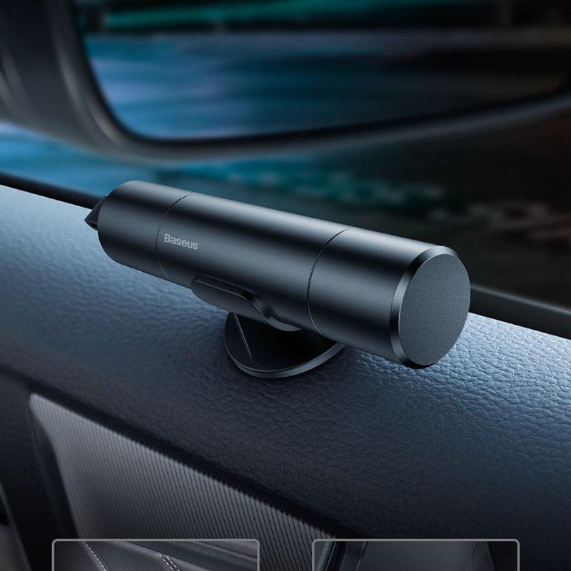 Baseus Sharp Tool - Martelo de segurança com lâmina, colocado na porta do carro