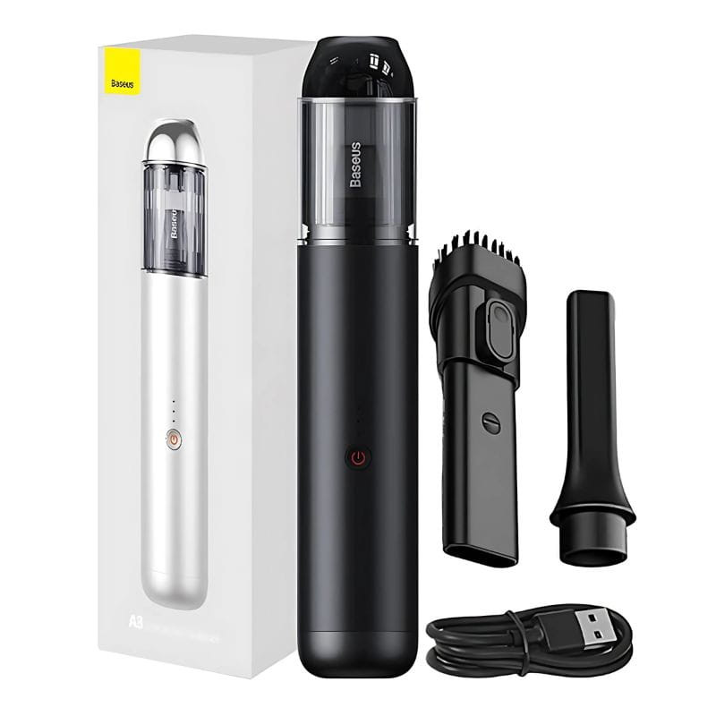 Baseus A3 Negro - Aspiradora de mano para coche, contenido del paquete