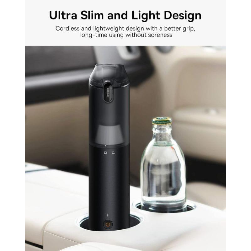 Baseus A3 Negro - Aspiradora de mano para coche, diseño compacto