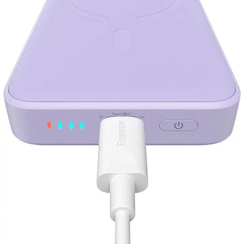 Baseus Mini 10000mAh 20W Violet - Powerbank compatible avec MagSafe image des voyants de charge