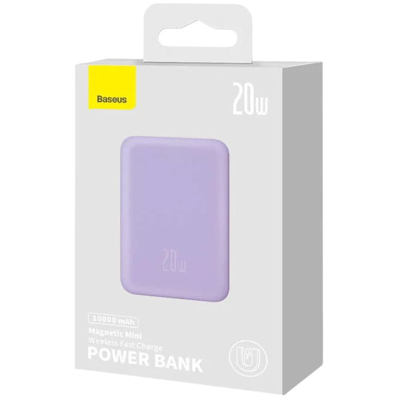 Baseus Mini 10000mAh 20W Violet - Powerbank compatible avec MagSafe image de la boîte