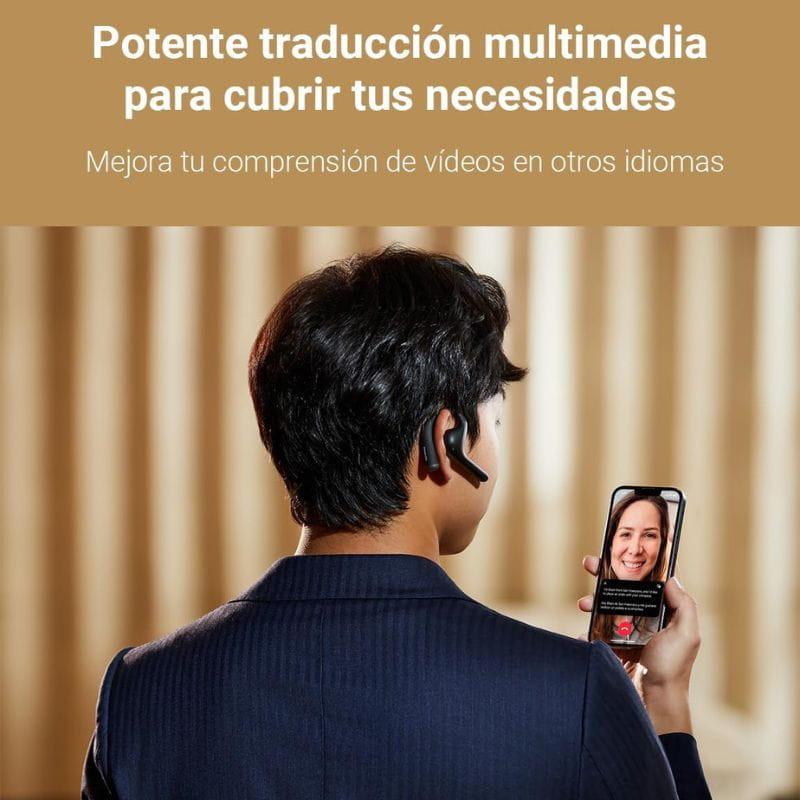 Timekettle W4 Pro IA Preto imagem real numa conversa