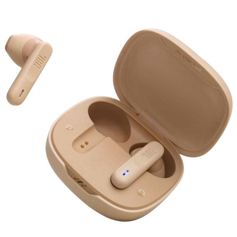 JBL Vibe Flex TWS Bluetooth Beige - Auriculares Inalámbricos imagen con estuche de carga