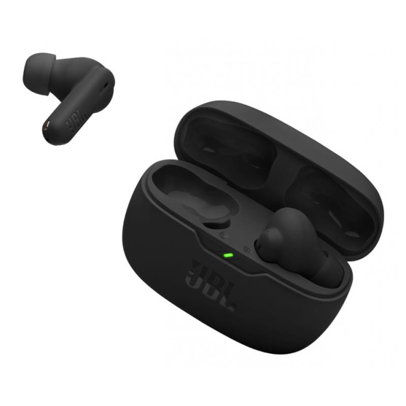 JBL Wave Beam 2 Bluetooth Negro - Auriculares Inalámbricos imagen con el estuche de carga