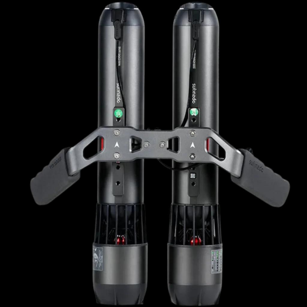 Waydoo - Soporte doble para scooters submarinos con estructura metálica, asas ergonómicas laterales y fijaciones centrales para montaje estable y seguro