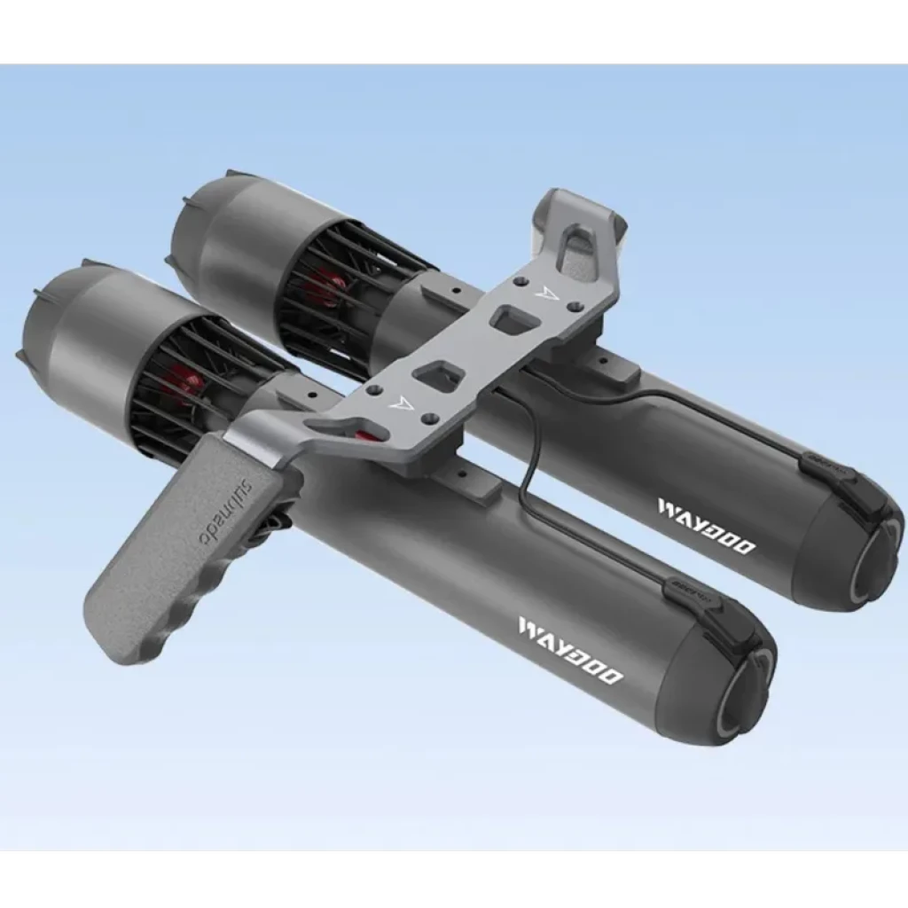Waydoo - Soporte doble para scooters submarinos con dos tubos propulsores paralelos, asa ergonómica antideslizante y placa central metálica ajustable