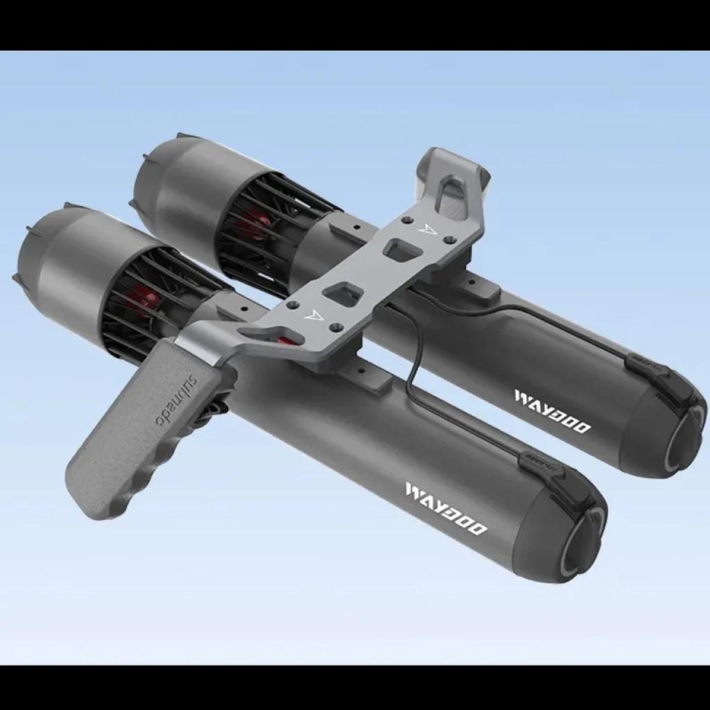 Waydoo - Soporte doble para scooters submarinos con dos tubos propulsores paralelos, asa ergonómica antideslizante y placa central metálica ajustable