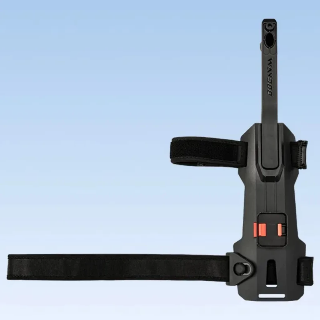 Waydoo - Correa de brazo para scooter submarino con soporte rígido negro, correas ajustables de velcro y hebillas naranjas para sujeción segura y ergonómica