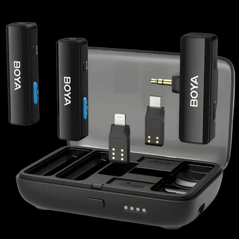  Boya LINK - Sistema de Micrófono Inalámbrico All-in-One (USB-C / Lightning / Jack 3.5mm)