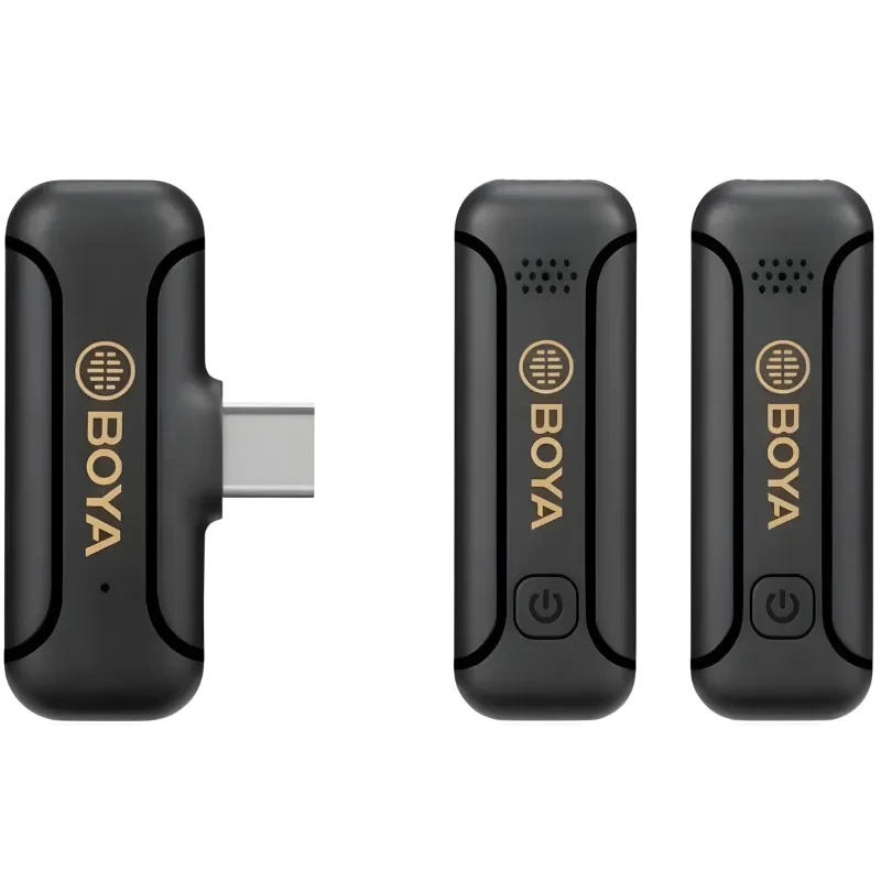 Boya  BY-WM3T2-U2 - Micrófono inalámbrico de solapa  2.4 GHz USB-C Sistema dual 